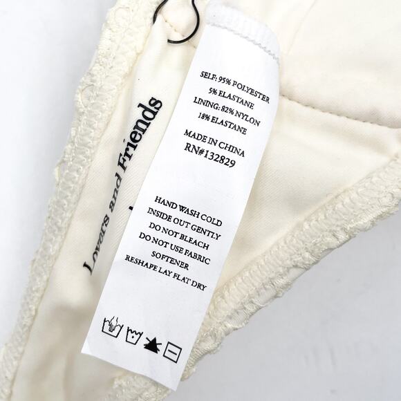 Lovers & Friends Here with You Bikini‎ Top Cream Crochet Underwire Swimsuit Sz L - Picture 9 of 9